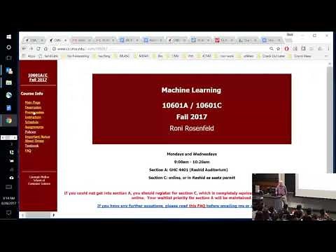 10-601 Machine Learning Fall 2017 - Lecture 01