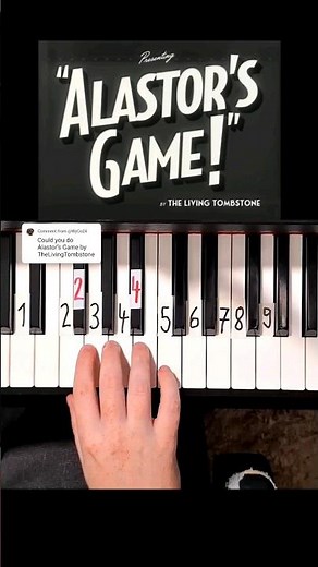 1/3 Alastors Game (Hazbin Hotel) The Living Tombstone Piano Tutorial #shorts