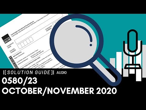 0580/23 October/November 2020 Marking Scheme (MS) *Audio Voiceover
