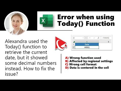How to Fix Errors when using TODAY() Function in Excel