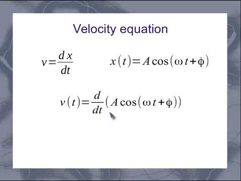 SHM: Velocity and Acceleration Equations