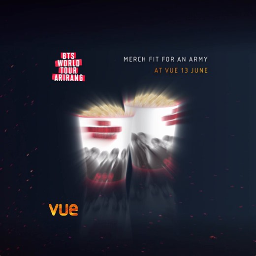 This isn't just merch. It's an ARMY essential 🍿BTS WORLD TOUR 'ARIRANG' popcorn buckets are on their way to Vue. Available from 13 June.