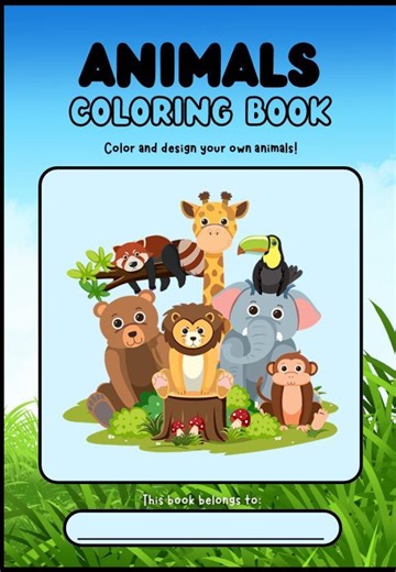 Animal Coloring Book for Kids | Animals Coloring Pages | Printable PDF | Instant Download - Etsy