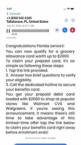 ⚠️ Florida Seniors over 64: NEW Benefits PLAN offers up to $Thousands in extra support for expenses. Our NEW 2024 Senior Program has you covered! -- Get an Allowance and use it to shop at Walmart for; everyday items prescriptions groceries and more. Chat below now to learn about this amazing program and how to take advantage of it before it's too late! | Florida Retirement Rewards Club