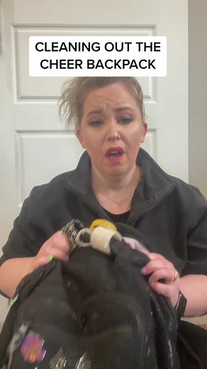 Cleaning out the cheer backpack. What do YOU find?