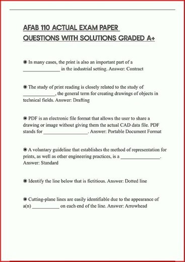 Afab 110 Actual Exam Paper Questions With Solutions Graded A video