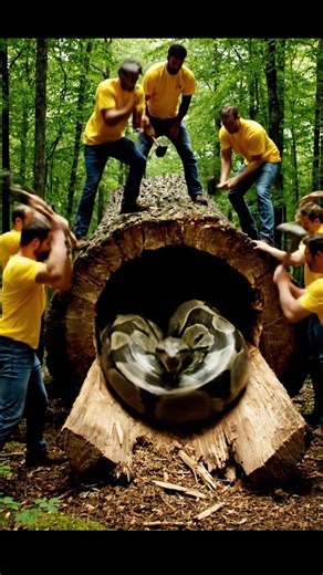 Massive Python Hidden Inside Tree – Sudden Escape 😨