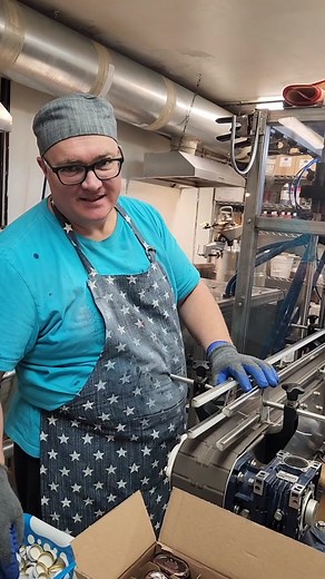 This video shows us making our very popular boysenberry pancake syrup. First we start with lots of boysenberry juice. The juice is made from the ripest possible boysenberries to ensure the best possible flavor. Then add in some vitamin C for color retention. We don't want that pretty maroon boysenberry color turning brown while the syrup cooks. Then we add enough sugar to empty out a Costco. The filler machine helps us put the syrup in bottles. Then we cap and bottles, label them, and send them 