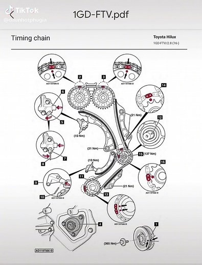 Toyota Hilux 1GD-FTV Timing Chain Guide