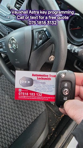 Vauxhall Astra key programming. 075 1818 3132