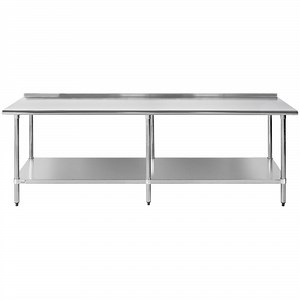 Advance Tabco FLAG-308-X 30" x 96" 16 Gauge Stainless Steel Work Table with 1 1/2" Backsplash and Galvanized Undershelf