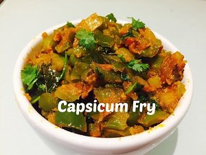 Capsicum Fry | Green Pepper Masala Fry-Capsicum Recipes Indian-Easy Side Dish for Chapathi/Roti/Rice