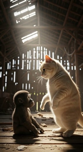 Cat vs Little Gorilla… Then BIG Gorilla Drops Epic Showdown #Wildlife #Animals #Viral