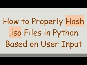How to Properly Hash .iso Files in Python Based on User Input