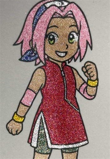 Sakura Coloring with Glitter and Gel Pens