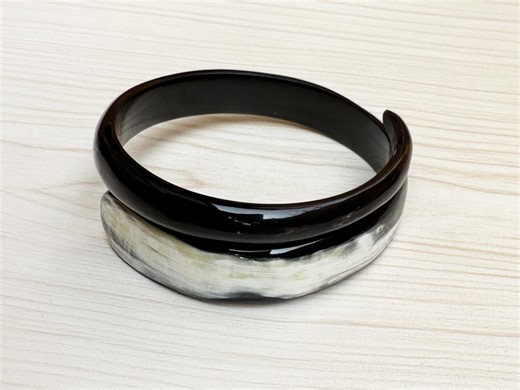 Handmade Buffalo Horn Spiral Snake Bangle Bracelet - Etsy