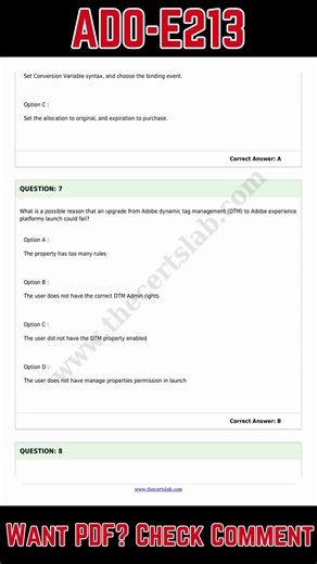 Practice Test - Adobe Analytics Developer Professional AD0-E213 Exam Questions