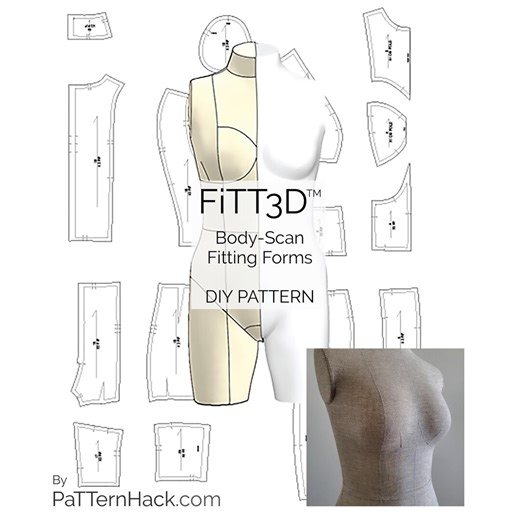 Custom Body-scan Dress Form DIY Pattern | No Stuffing-no Lumps | Life Size | Easy, Sturdy, Padded, Pinnable | Bonus Half-scale Mini Included - Etsy