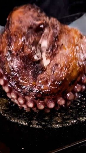 Sizzling GIANT OCTOPUS ASMR 🐙 Satisfying Seafood Cooking Sounds & Cutting | CRISPY Texture