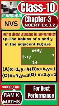 | Part-3 | Class-10 | Chapter-3 Pair Of Linear Equations In Two Variables | NCERT Ex3.2, RelatedQs |