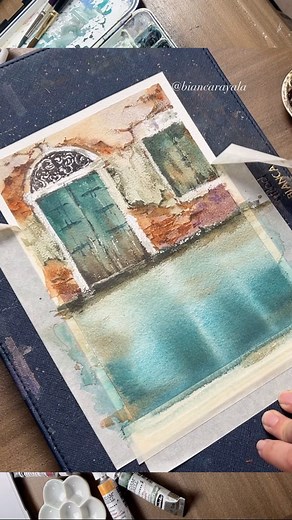 Bianca | Watercolor | Back to painting landscapes and Venetian canal doors never fail to inspire me. Thinking of sharing a full tutorial of this on Skillshare as... | Instagram