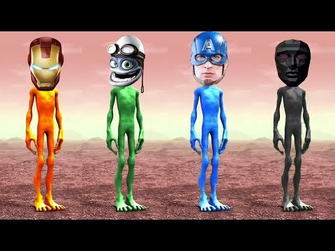 IRON MAN, CRAZY-FROG, CAPTAIN AMERICA & BLACK PANTHER 👽 Alien Dance Show