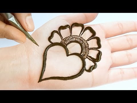 Very easy trick Mehendi design front hand simple - Arabic mehndi design - मेहंदी लगाना सीखें