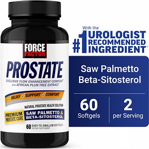 Force Factor Prostate Supplement for Men with Saw Palmetto, Beta Sitosterol & Pygeum for Bladder & Urinary Health, 60 Softgels