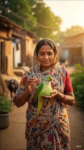 A woman life a parrot an happy😊#shortvideo #short