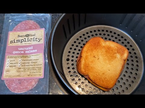Air Fryer Salami Sandwich - hot & crispy bread, gooey melted cheese, salami inside, you'll love it!🥪