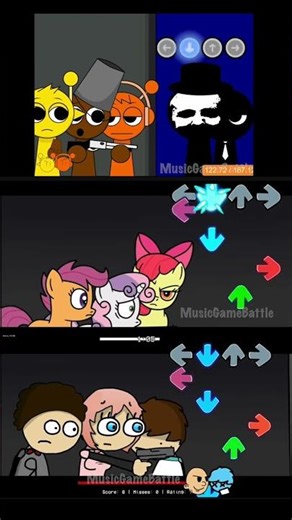 Oh no! Which one do I shoot? Sprunki vs Pony vs Caillou - Friday Night Funkin' Game #sprunki #pony