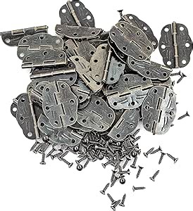 40 Pieces Small Hinges for Wooden Box Oil Rubbed Brass - Jewelry Box Hinges, Vintage Tool Box Hinge, Decorative Wooden Cases, Replacement Cabinet Hinges with 240 Screws