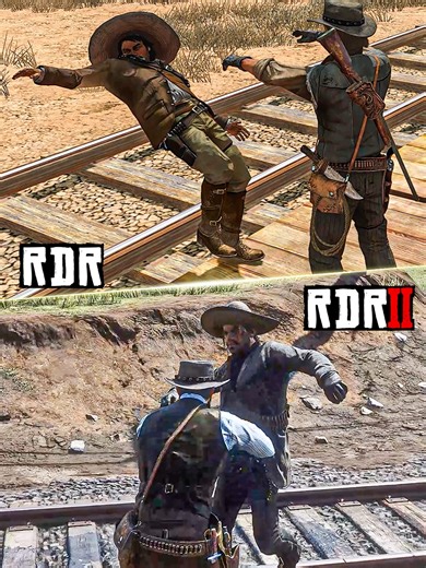 RDR1 Pushing Had NO MERCY 💀 In Red Dead Redemption 1, pushing actually mattered. Javier gets shoved onto the train tracks and doesn’t survive. In RDR2? The push is weak… and he lives. RDR1 vs RDR2 pushing mechanics — brutal vs realistic. Which do you prefer? #RedDeadRedemption #RDR1 #RDR2 #RockstarGames #RedDeadRedemption2 #GamingMemes #RDR1Chaos