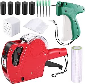 Tagging Gun for Clothing & MX5500 Price Gun for Retail, Red Pricing Gun with Labels, Clothes Tagging Applicator Machine with Price Tags and Steel Needles, Perfect for Grocery Retail Store