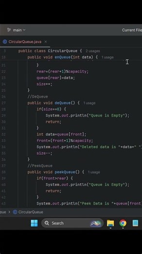 CircularQueue.java || Circular Queue Class Explained
