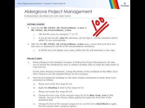 New Perspectives Excel 365 | Module 2: SAM Project B