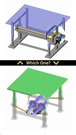 Which option would you prefer? Table Lifting Mechanism 📌 #table #3ddesign #solidworks #cad #3dcad