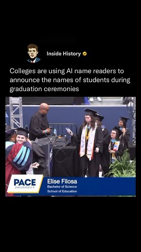 Inside History | Colleges are now using AI name readers to announce graduates’ names during commencement ceremonies! These systems rely on advanced speech... | Instagram