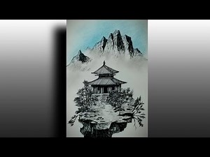 How to draw landscape with pencil step by step | Landscape drawing in easy ways