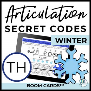 TH Articulation Secret Codes BOOM Cards for Digital Speech Therapy - Winter