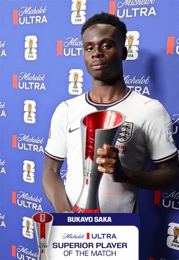 Chosen by the fans: Bukayo Saka, your @Michelob ULTRA Superior Player of the Match. 👑 #FIFAWorldCup #SuperiorPOTM