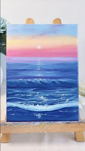 Sunset Ocean Painting: Satisfying Acrylic Art Tutorial