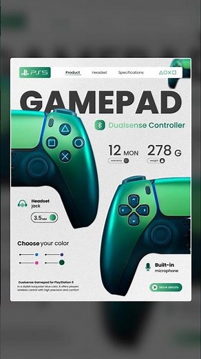 🔥 “Epic PS5 Controller Poster in Canva! 🎮✨” | #PS5 #CanvaDesign