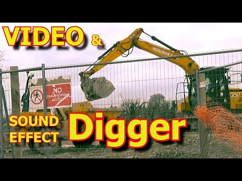 Digger Excavator Video & Sound ~ Construction Demolition Sound Effect with Downloads