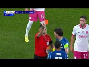 Emerson Carton Rouge 🟥 | Sporting CP vs Marseille 2-1 | Résumé & buts | Ligue des champions 25