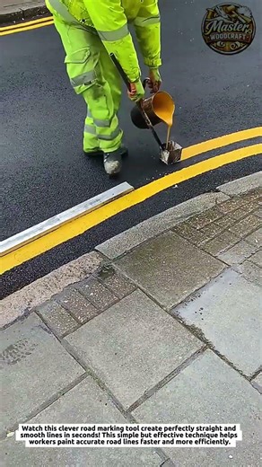 Perfect Road Line Marking Tool | Fast and Clean Street Painting Technique