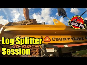 Splitting Action - CountyLine Splitter Cleaning Up the Wood Yard