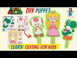 The Super Mario Bros Movie DIY Crafts for Kids |Princess Peach,Yoshi,Toad Paper Puppet for Preschool