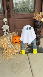 The viral DIY ghost!👻 make a front porch ghost child with a pool noodle and some old clothes! This original video was produced by Network Media, Life with Coco, and Leon & LaCongo | Home Hacks & Easy Snacks