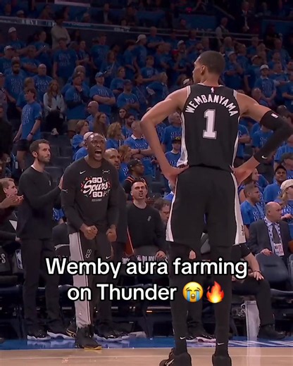Wemby hit a pose after securing GM 1 win over OKC. 😂😂 #nba #basketball #spurs #wemby #nbaplayoffs